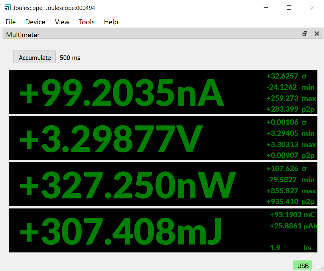 Multimeter view
