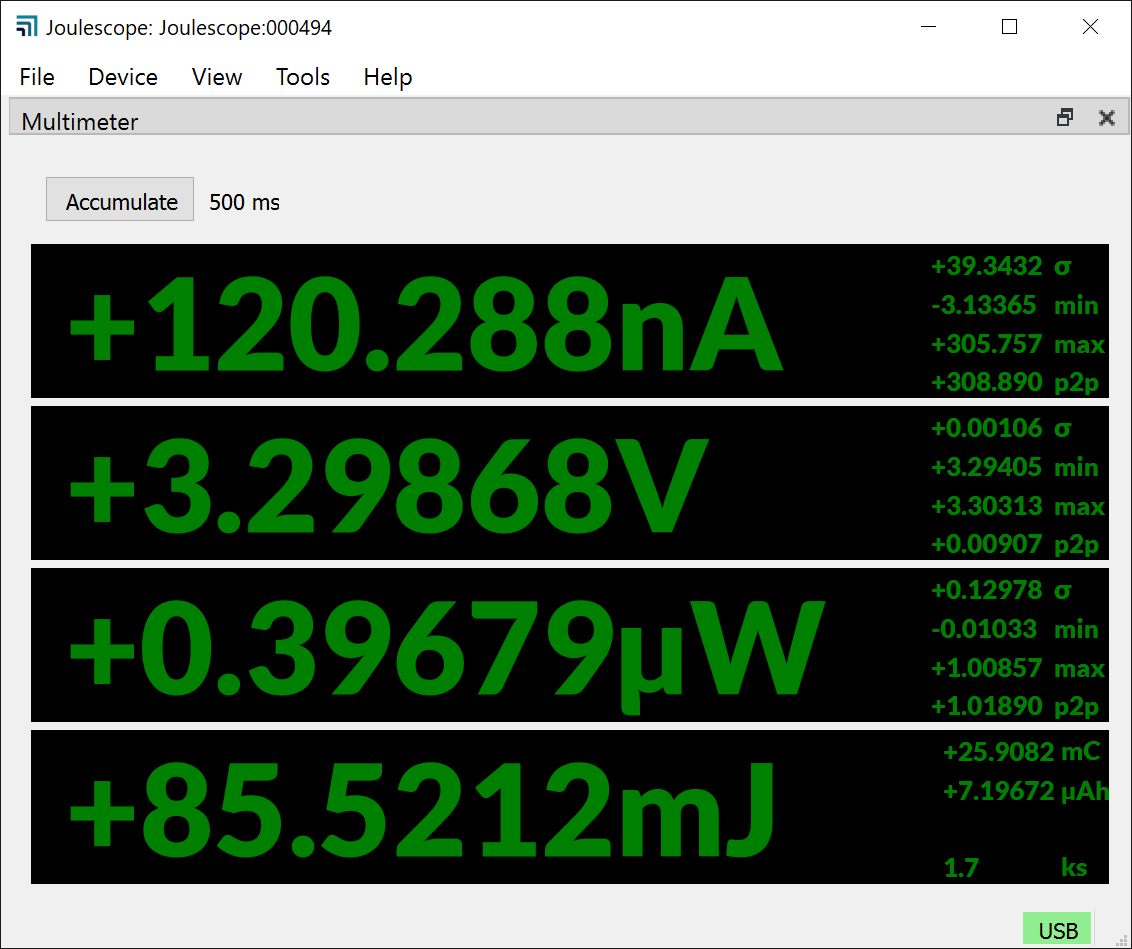 Multimeter view